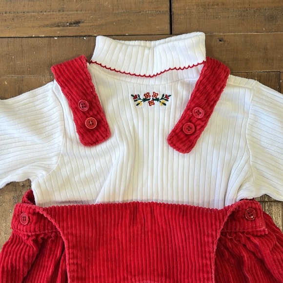 Vintage carters Gymboree Red Corduroy Jumper and turtleneck - Picture 3 of 15